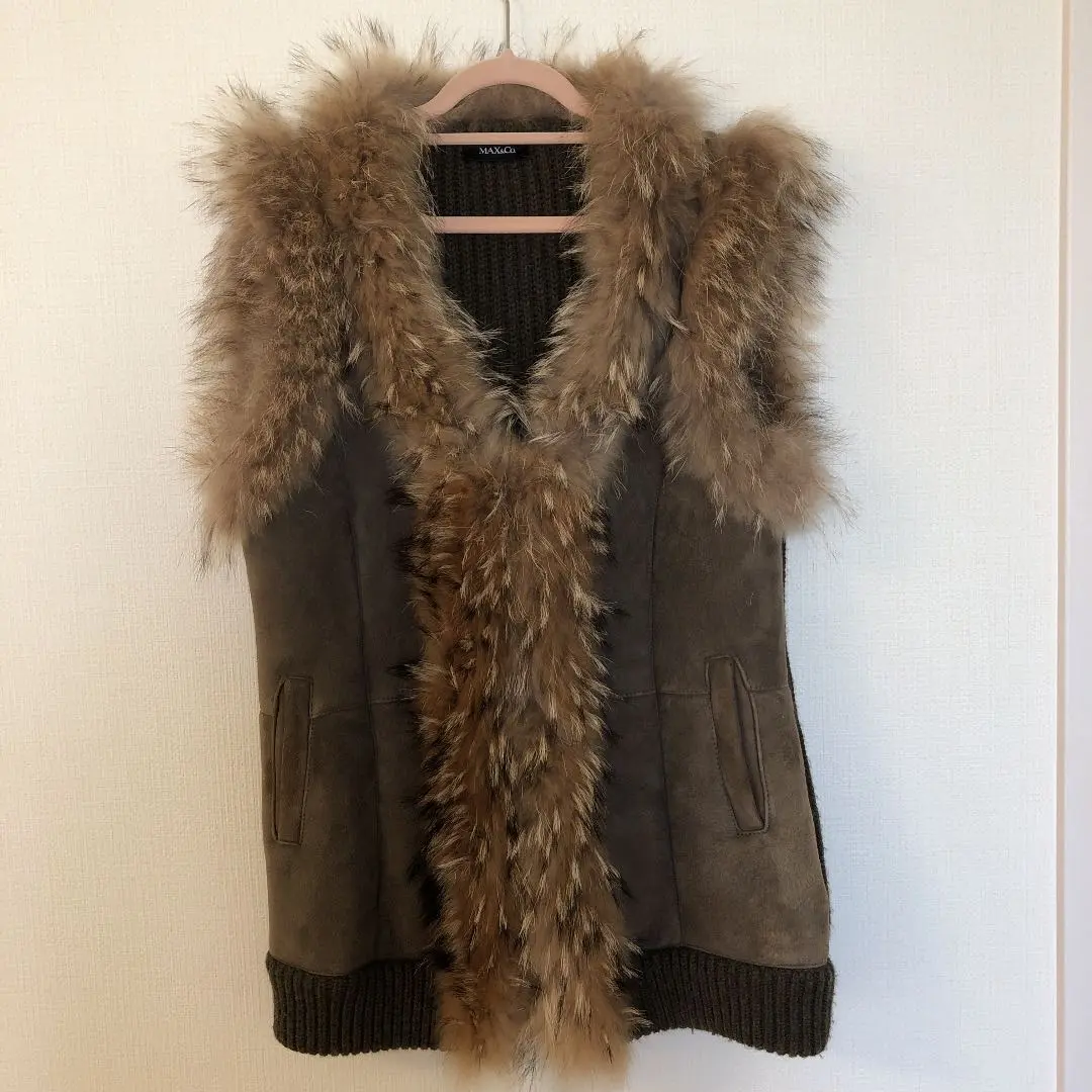MAX＆CO ベージュ ファー付きコート RUIRUE BOUTIQUE ダッフルコート コート ウール100