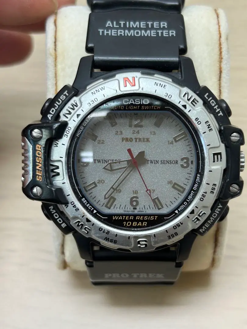 カシオ　プロトレック ツインセンサー PRT-700　腕時計 Casio Protrek PRT-700 Twin Sensor Men's Watch Silver Used