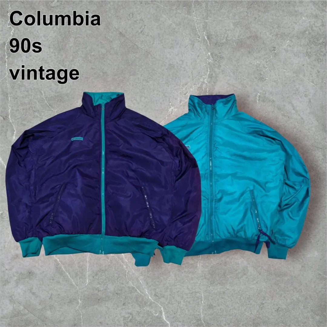 Thumbnail of 90s Vintage Columbia Nylon Padded Jacket - Colorblock Short Length Blouson