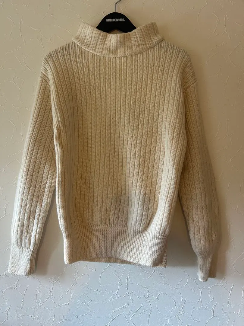 Thumbnail of JIL SANDER Ivory Turtleneck Knit Sweater Size 46