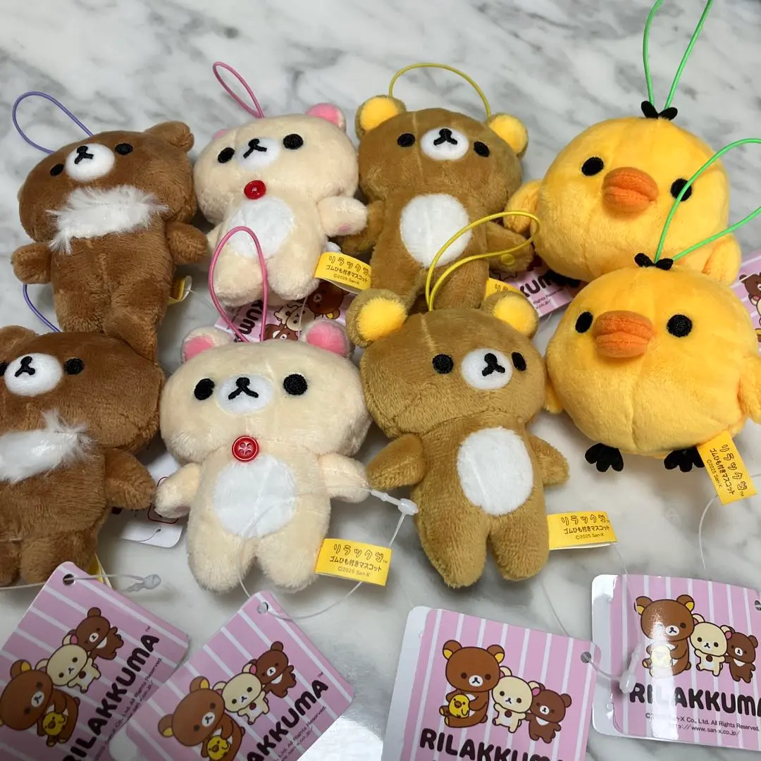 Thumbnail of ★New★ Rilakkuma Mascot with Rubber String - All 4 Types - 8 Piece Set - Round One Limited