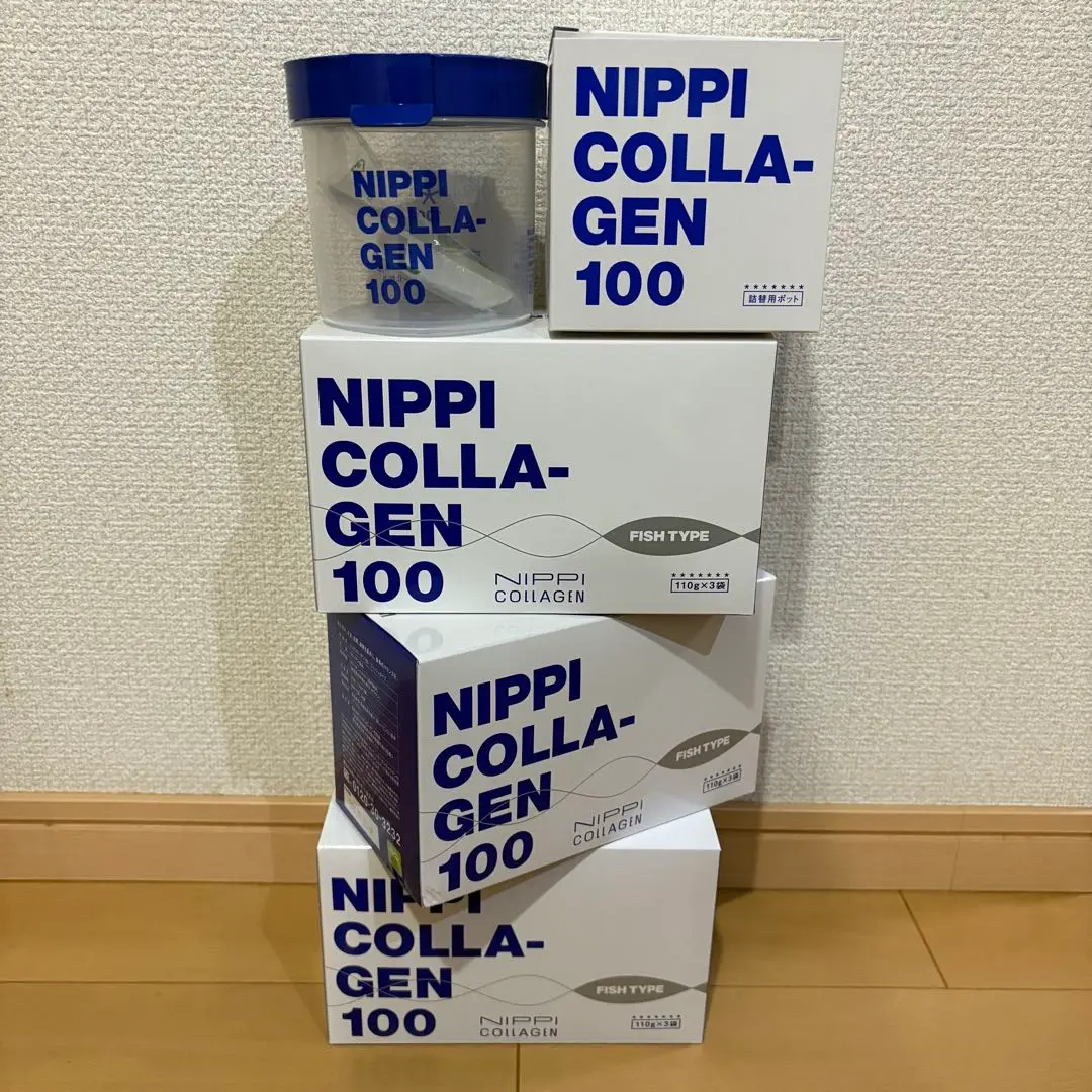 ニッピコラーゲン100(110g×3袋)新品未開封品卓上用詰替ポット ニッピコラーゲン100(110g×3袋)新品未開封品卓上用詰替ポットの