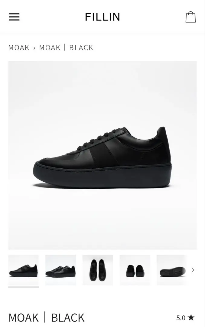 FILLIN MOAK BLACK スニーカー 26.0 MOAK｜BLACK – FILLIN