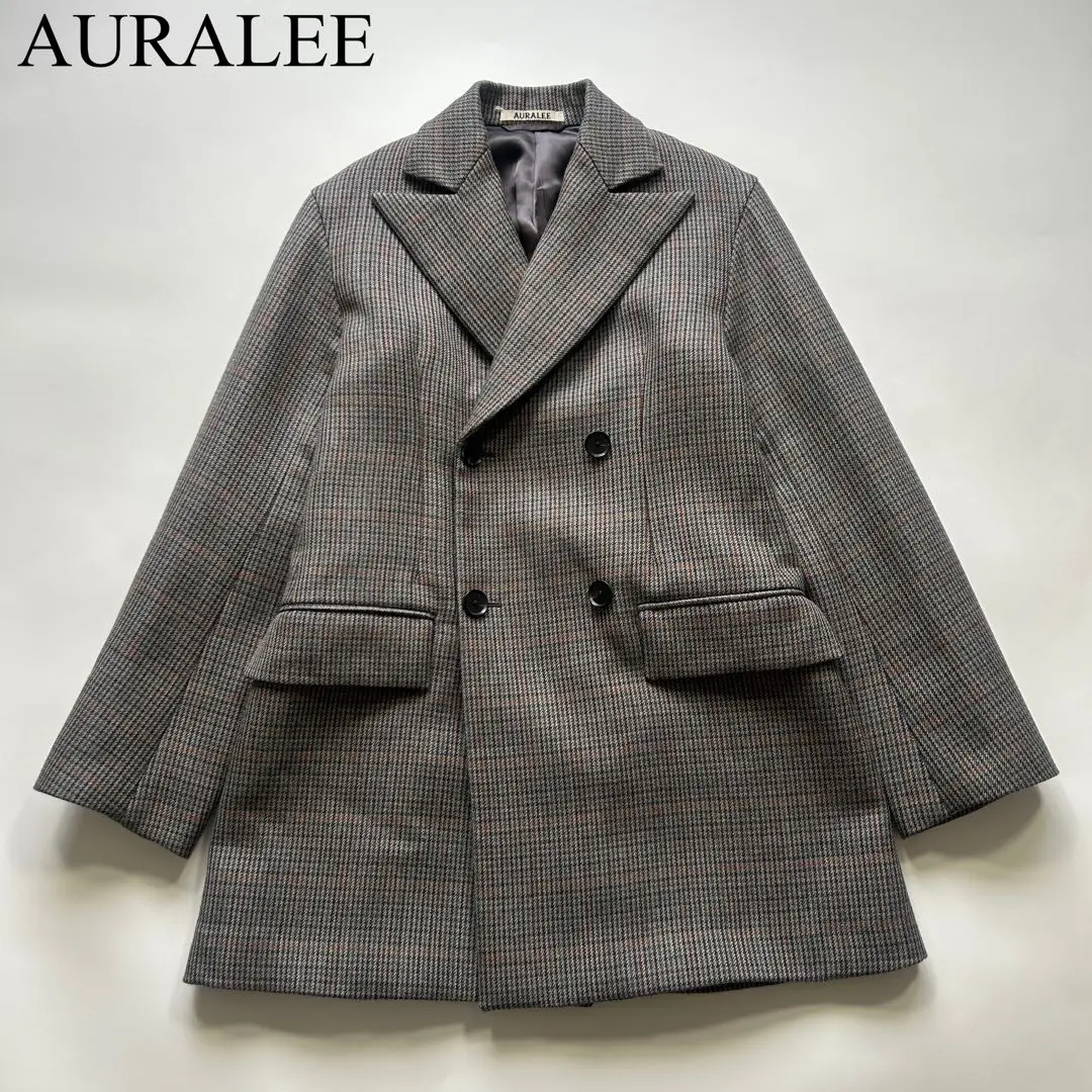 auralee ストライプベルテッドジャケットスーツジャケット