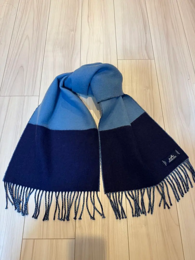 Thumbnail of Hermès Kazak Bicolor 100% Cashmere Fringe Scarf