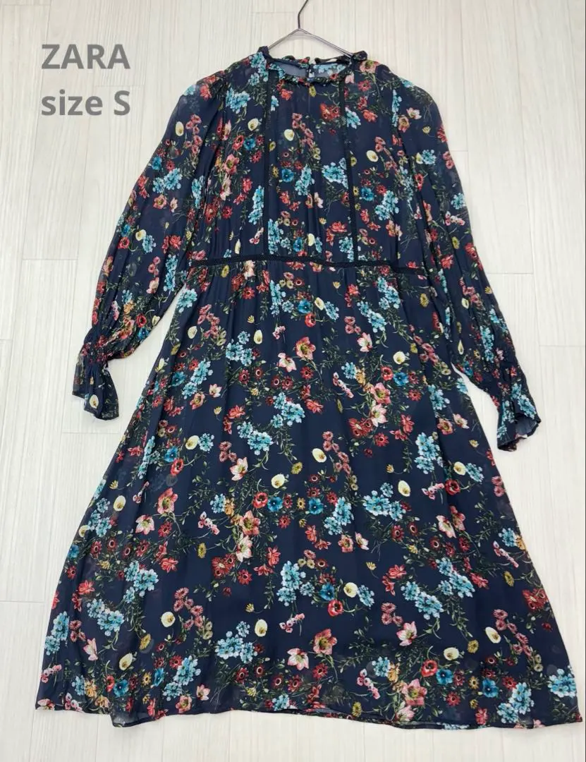 Thumbnail of ■ ZARA Floral Sheer Long Dress S Flower