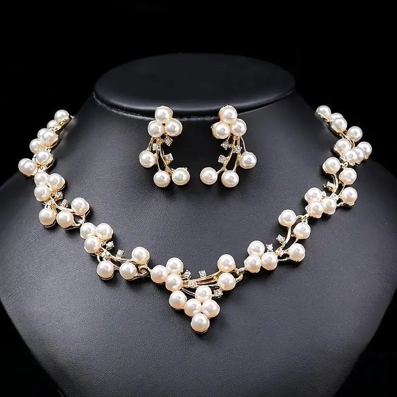Thumbnail of B294 Popular! Necklace and Earrings Set - Wedding, Bridal, Gold