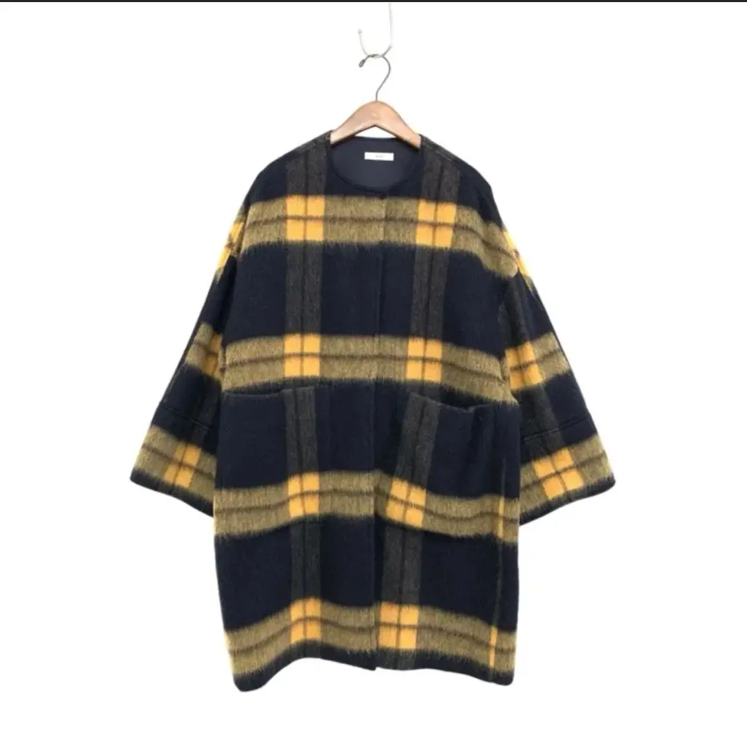 yori シャギーチェックコート お値下げ‼️yoriシャギーチェックコート - メルカリ