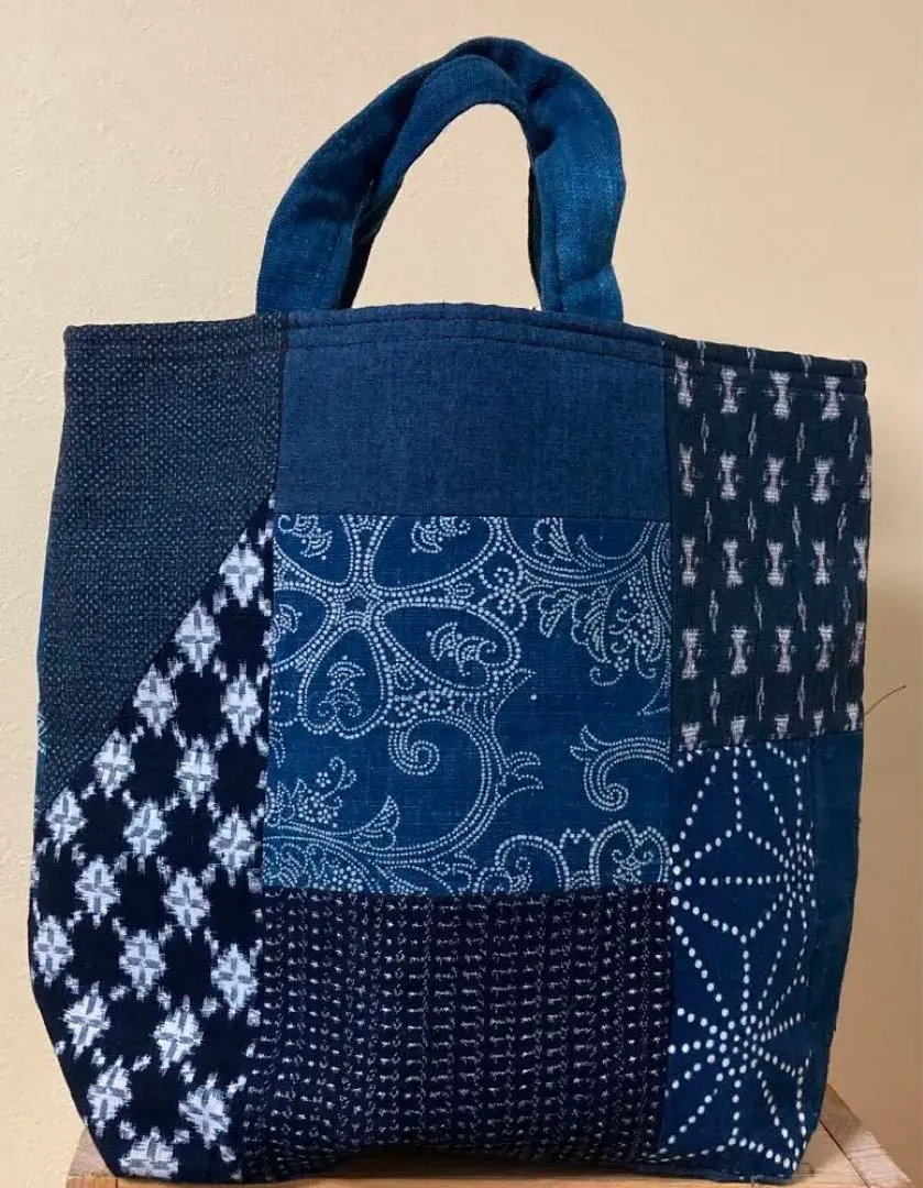 Thumbnail of Handmade indigo dyed patchwork handbag