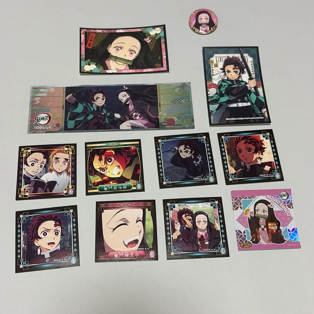 Thumbnail of Demon Slayer: Kimetsu no Yaiba, Tanjiro Kamado, Nezuko Kamado, stickers, can badges
