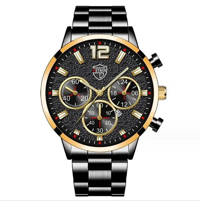 Thumbnail of r93 New Business Men's DEYROS Wristwatch Black/Gold 445