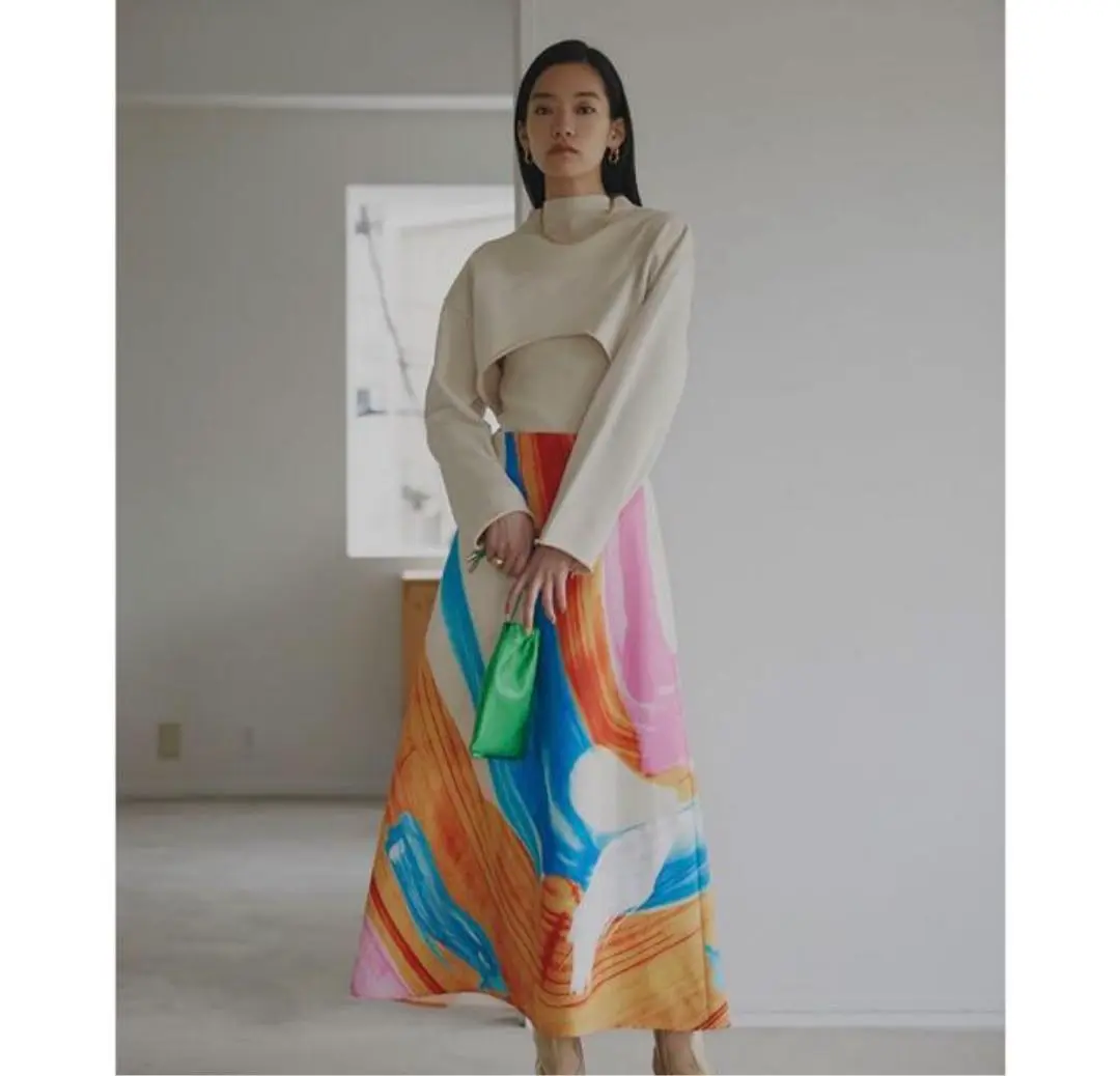アメリヴィンテージ ロングスカート HAILEY WAVE ART SKIRT Ameri（アメリ）の「HAILEY WAVE ART SKIRT（スカート）」 - WEAR