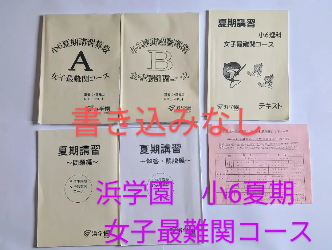 【最新版】浜学園　小６　夏期男女難関　３教科セット 本日のみ値下げ❕❕【最新版】浜学園 小6 夏期講習 男女難関 3