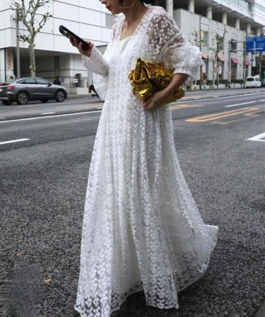 Thumbnail of VINTAGE-LIKE SHEER FLOWER DRESS ameri