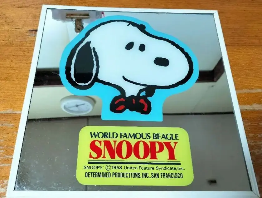 K◇SNOOPY　PEANUT　スヌーピー　ピーナッツ　レトロ　壁掛け鏡　ミラー K◇SNOOPY PEANUT スヌーピー ピーナッツ レトロ 壁掛け鏡 ミラーΩ