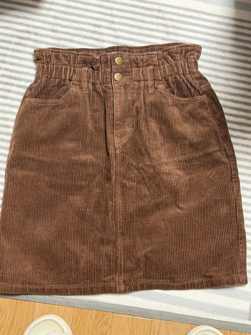 Thumbnail of RETRO GIRL Brown Corduroy Mini Skirt