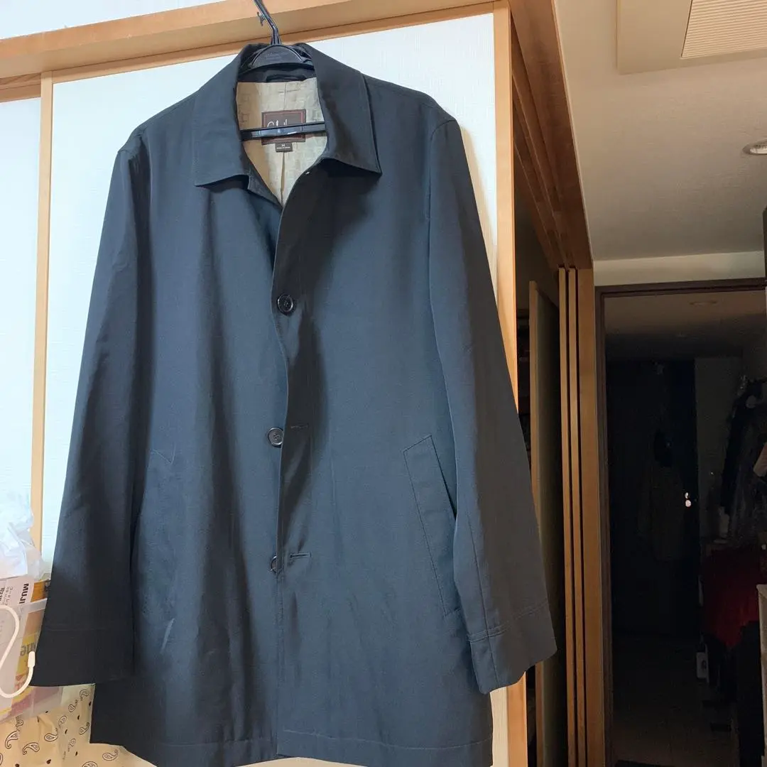 美品本物コールハーンCOLEHAAN中綿ダウンステンカラーロングコートメンズ茶S 美品本物コールハーンCOLEHAANナイロン中綿ダウンステンカラー