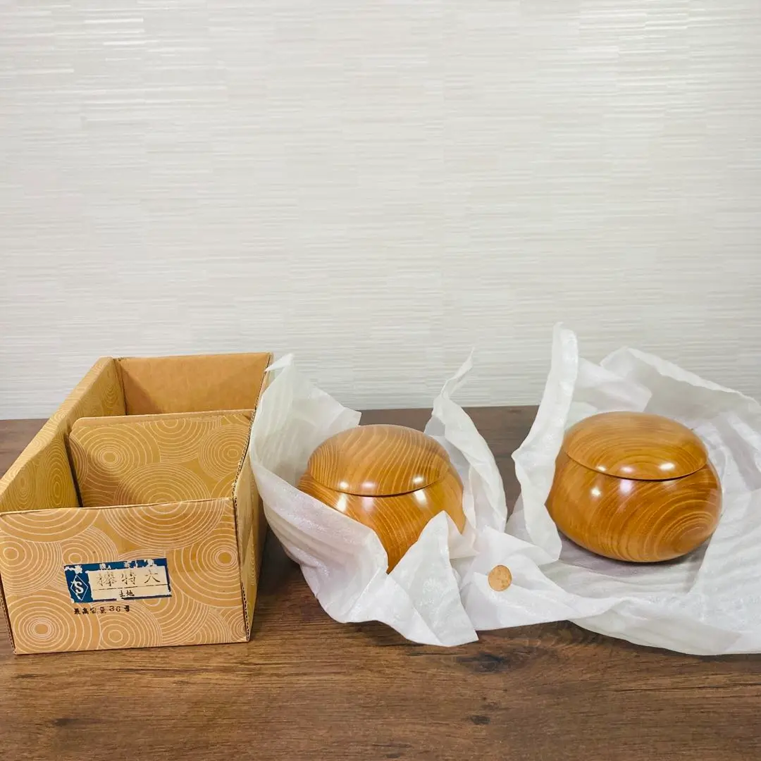欅碁笥　特大　Φ15cm　33号蛤碁石那智黒碁石　桐碁笥箱付き　中古美品 欅碁笥 特大 Φ15cm 33号蛤碁石那智黒碁石 桐碁笥箱付き 中古美品