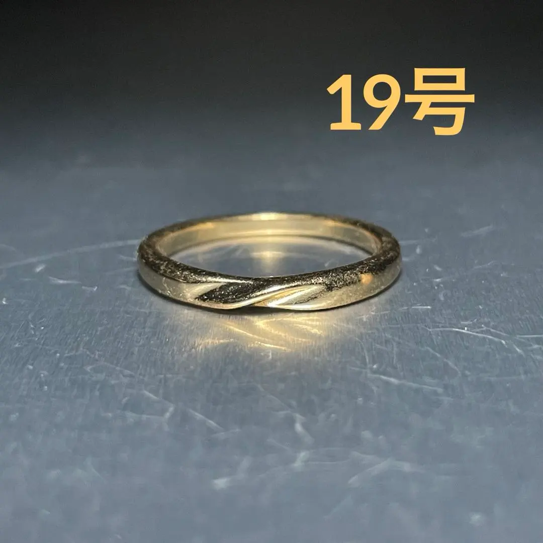 復古風 時尚戒指 金色 19號 扭紋 螺旋戒指 戒指 的縮圖