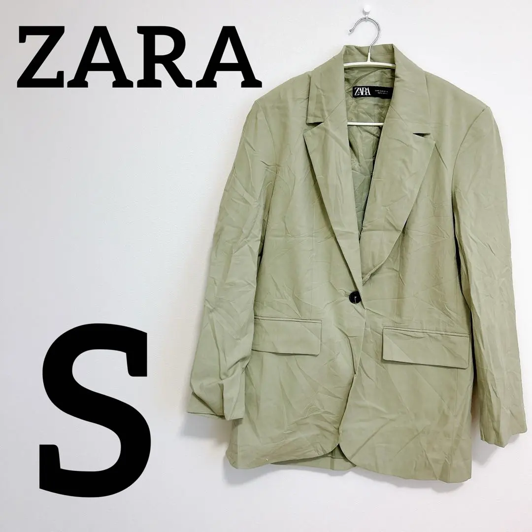 ZARA 【S】 西裝外套 淺綠色 外套 偏大 的縮圖