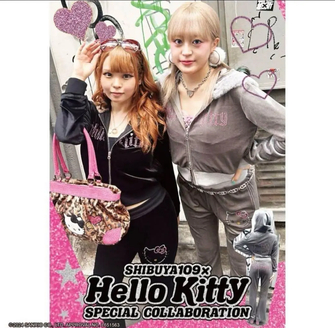 『ハローキティ×SPINNS』 ベロアジップパーカー ベロアフレアパンツ 専用 SPINNS セットアップ ハローキティ ベロアジップパーカー