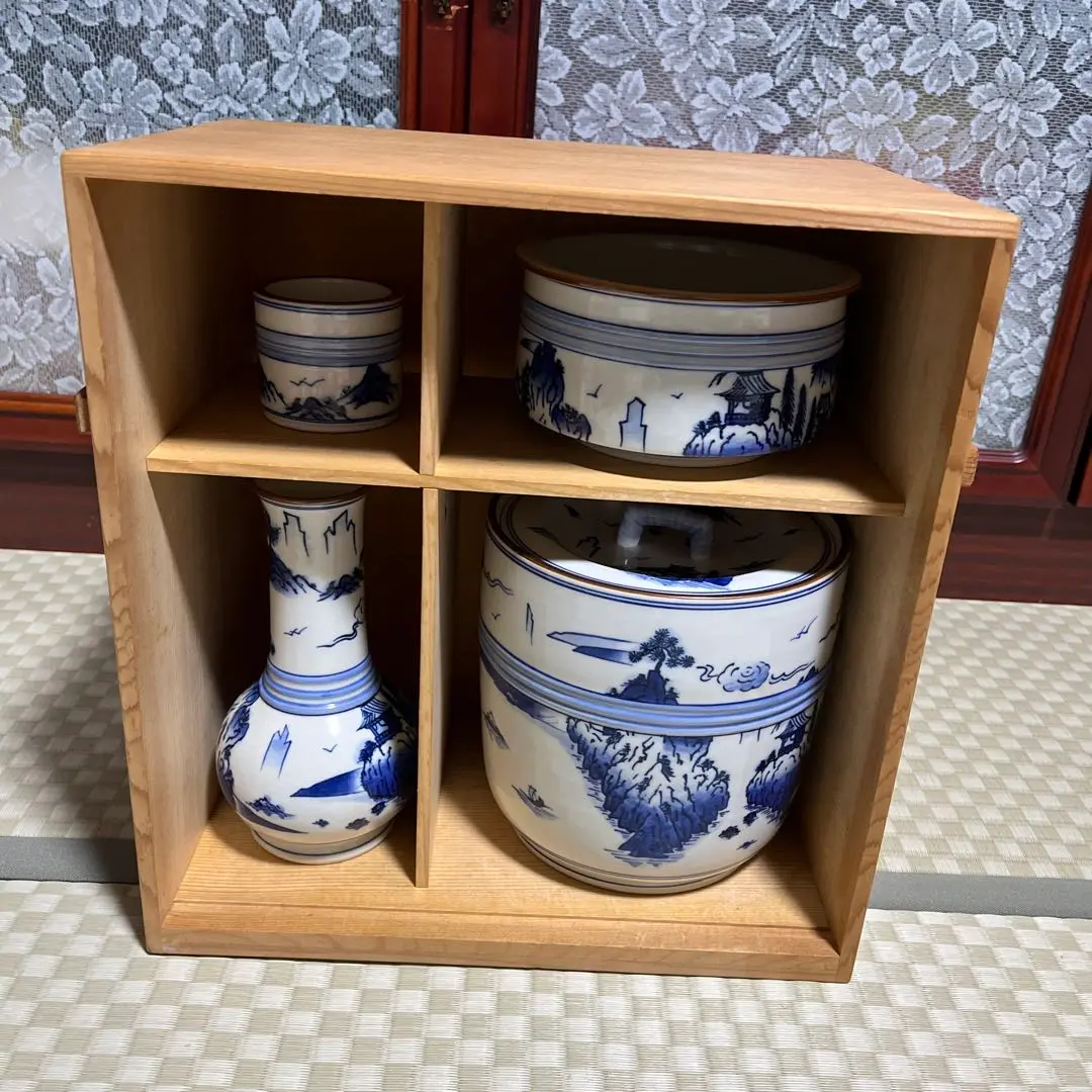 茶道　色絵四君子　水指　平安　祥堂 Yahoo!オークション - 染付色絵 四君子 水指 共箱 茶道具 平安祥堂
