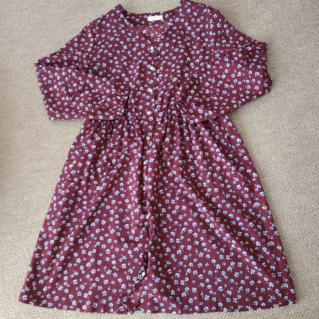 春秋款 女童花紋連衣裙 155～165公分 的縮圖