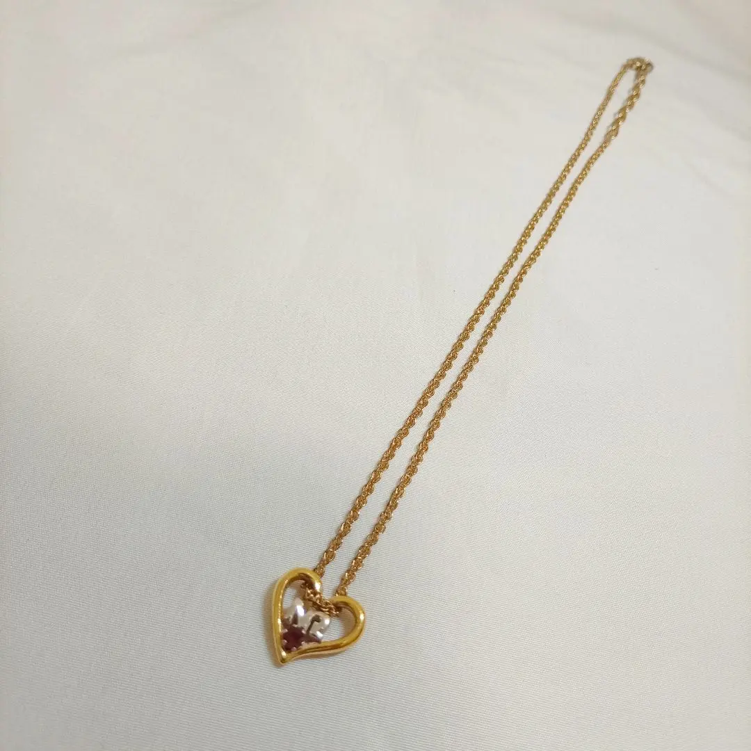 Thumbnail of NINA RICCI Necklace Gold Red Heart-shaped