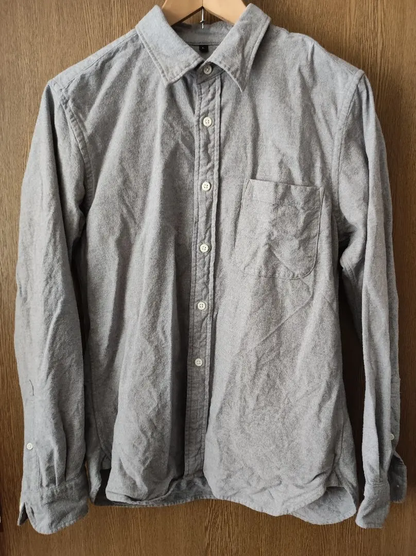 Thumbnail of MUJI Gray Flannel Shirt, Size L