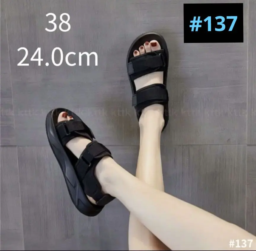 ♡涼鞋 厚底涼鞋 黑色 38碼 女士 鞋子 運動涼鞋♡ 的縮圖