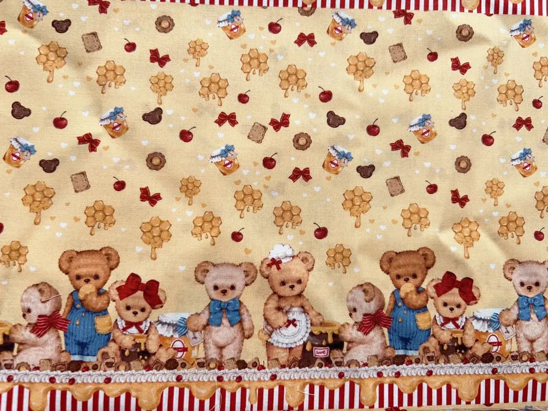 Thumbnail of Scraps of fabric, doll clothes fabric, Lolita, Honey Bear, yellow