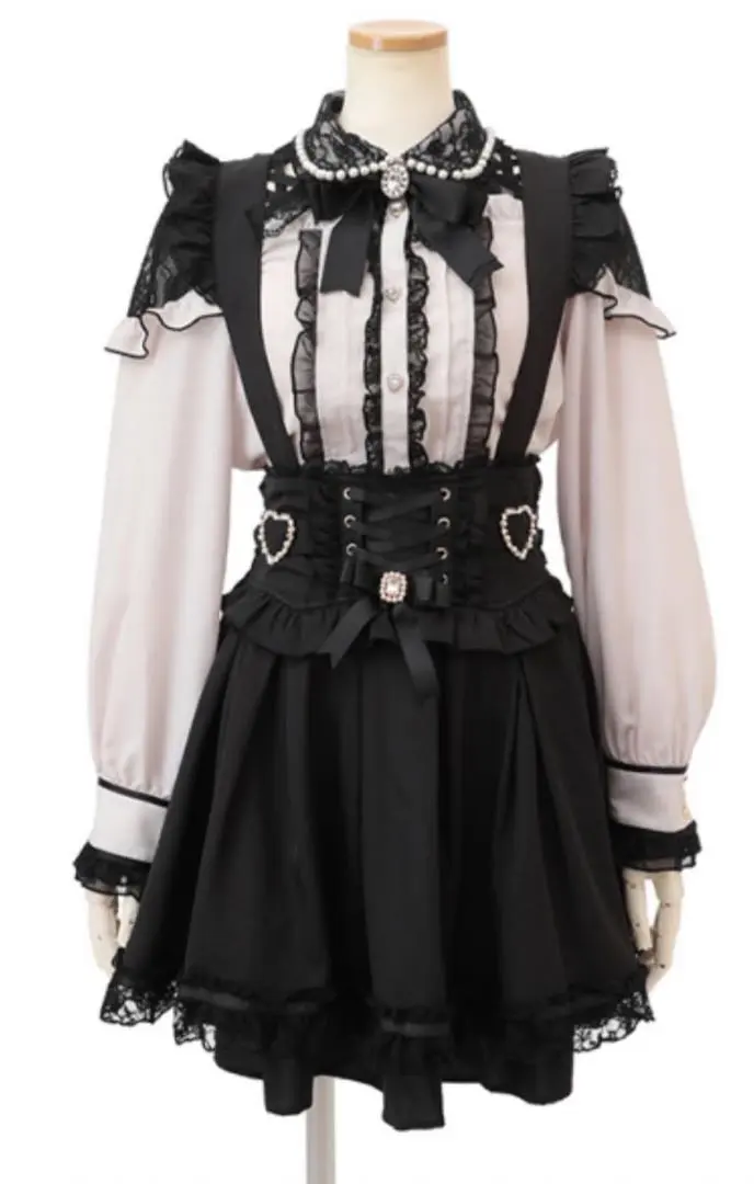 Thumbnail of LIZLISA Lace-Up Cache-Coeur Skirt - Black