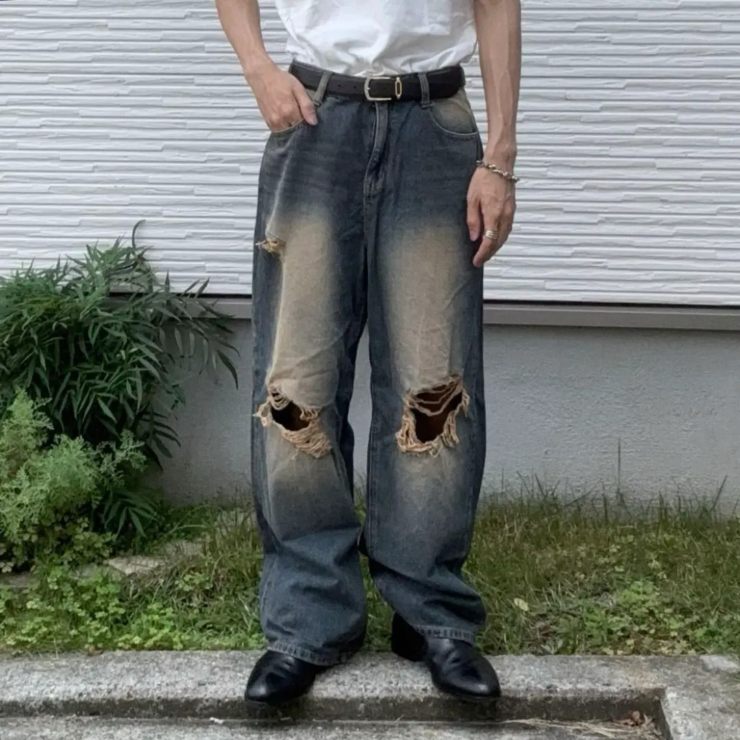 90年代 古着 男士 寬鬆褲 闊腿褲 巴吉牛仔褲 的縮圖