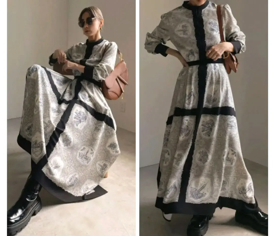 LANDSCAPE SCARF DRESS ランドスケープスカーフドレス Ameri（アメリ）の「LANDSCAPE SCARF DRESS（ワンピース）」 - WEAR