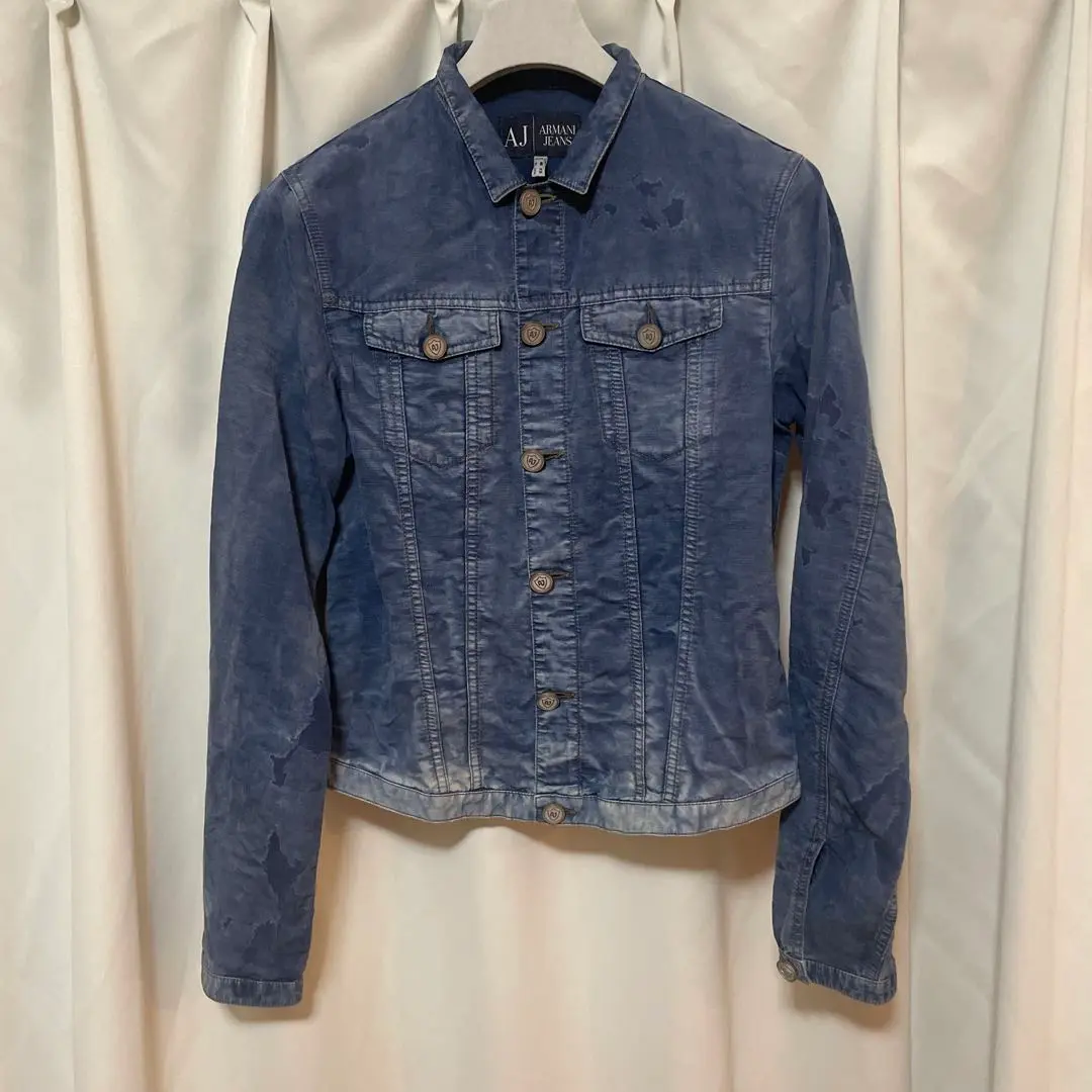 希少性】ARMANI JEANS ライトブルーデニムジャケット S大きめ