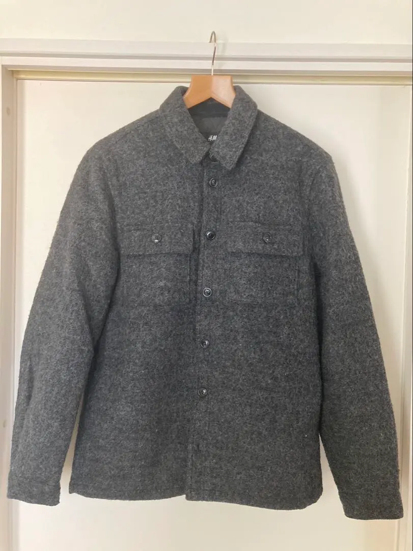Thumbnail of H&M Wool-blend Charcoal Gray Buttoned Jacket