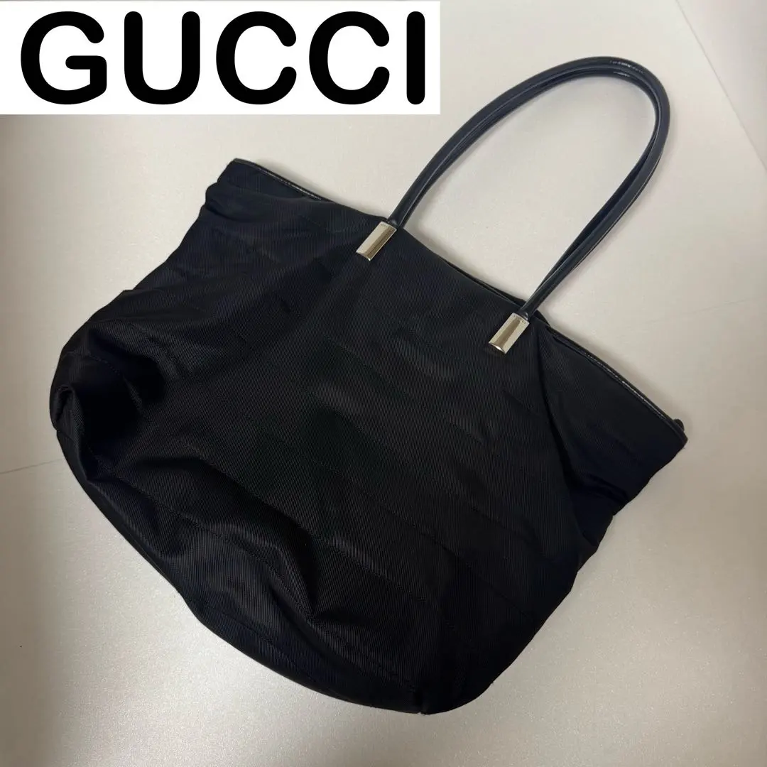 Thumbnail of GUCCI Gucci Large Capacity Tote A4 Nylon Leather Black Shoulder Bag