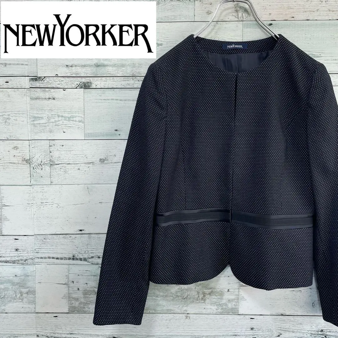 Thumbnail of ☆Almost Unused☆ New Yorker Silk Blend Collarless Jacket Dot Pattern Formal