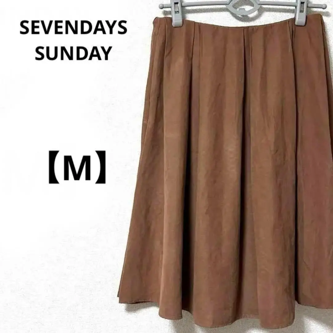 Thumbnail of 7days Sunday [M] Knee-length flared skirt Thin material Spring/Summer Brown