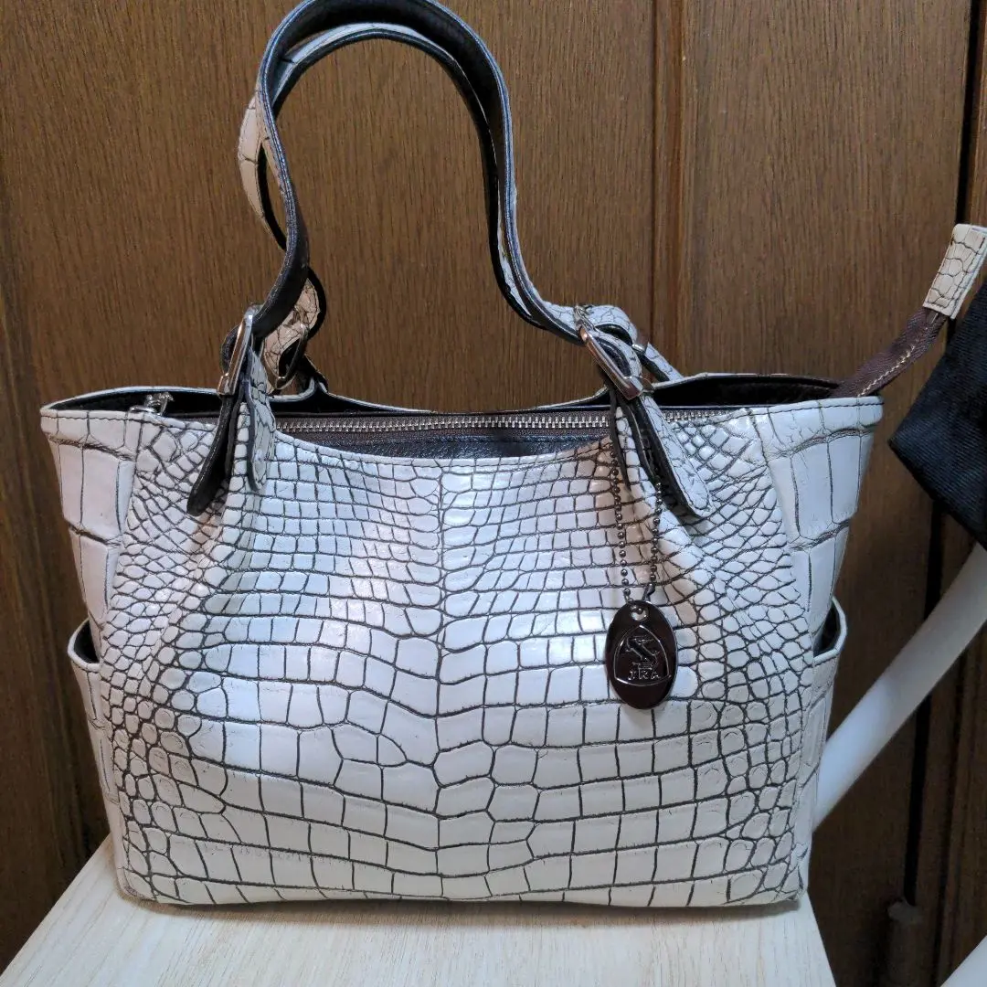 Thumbnail of Off-white crocodile handbag, made in Japan, 427