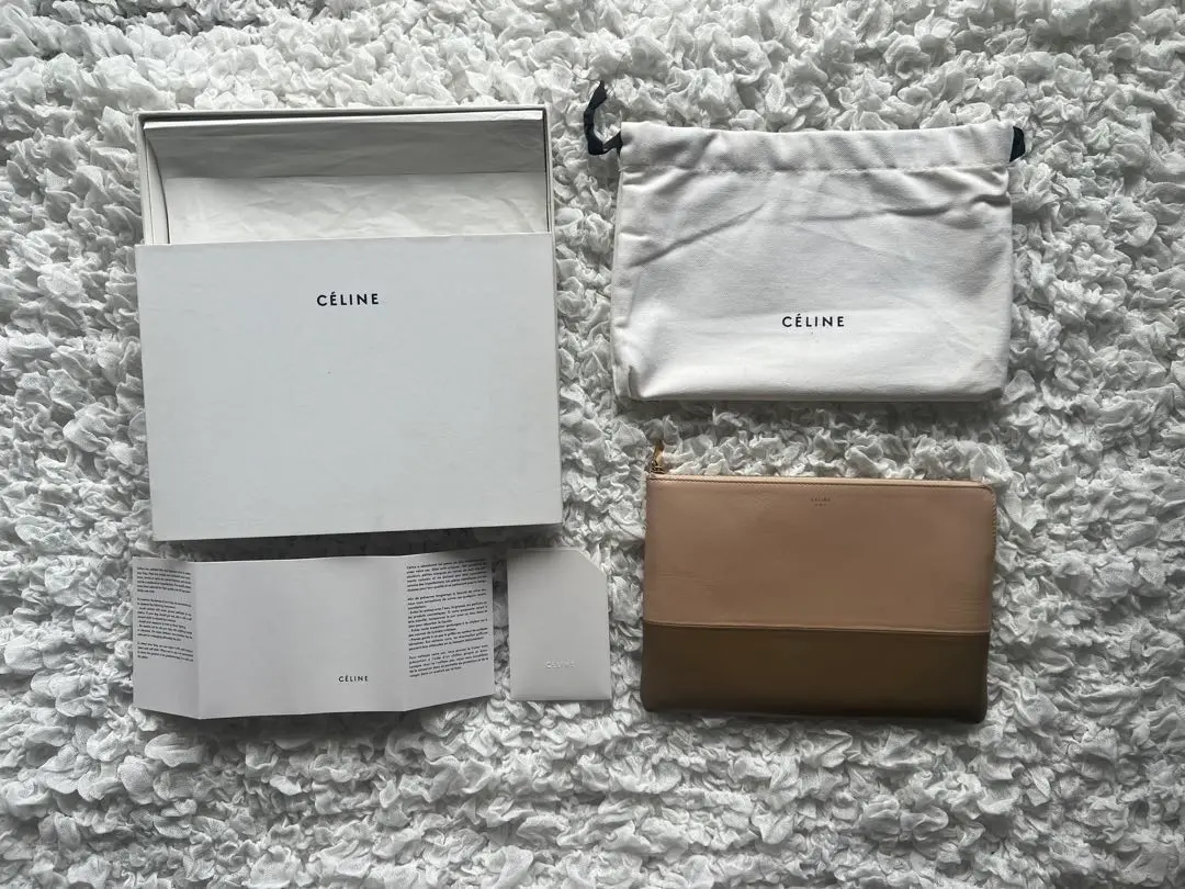 お値下げ！セリーヌ バイカラーポーチ 2025年最新】セリーヌ celine バイカラー クラッチ ポーチ