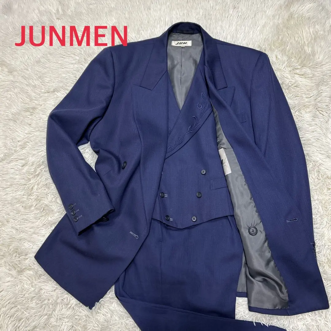 ジュンメン　セットアップ　カラーセットアップ　青　ダブルブレスト 2025年最新】JUNMEN タイプ：ダブル カジュアルスーツの人気