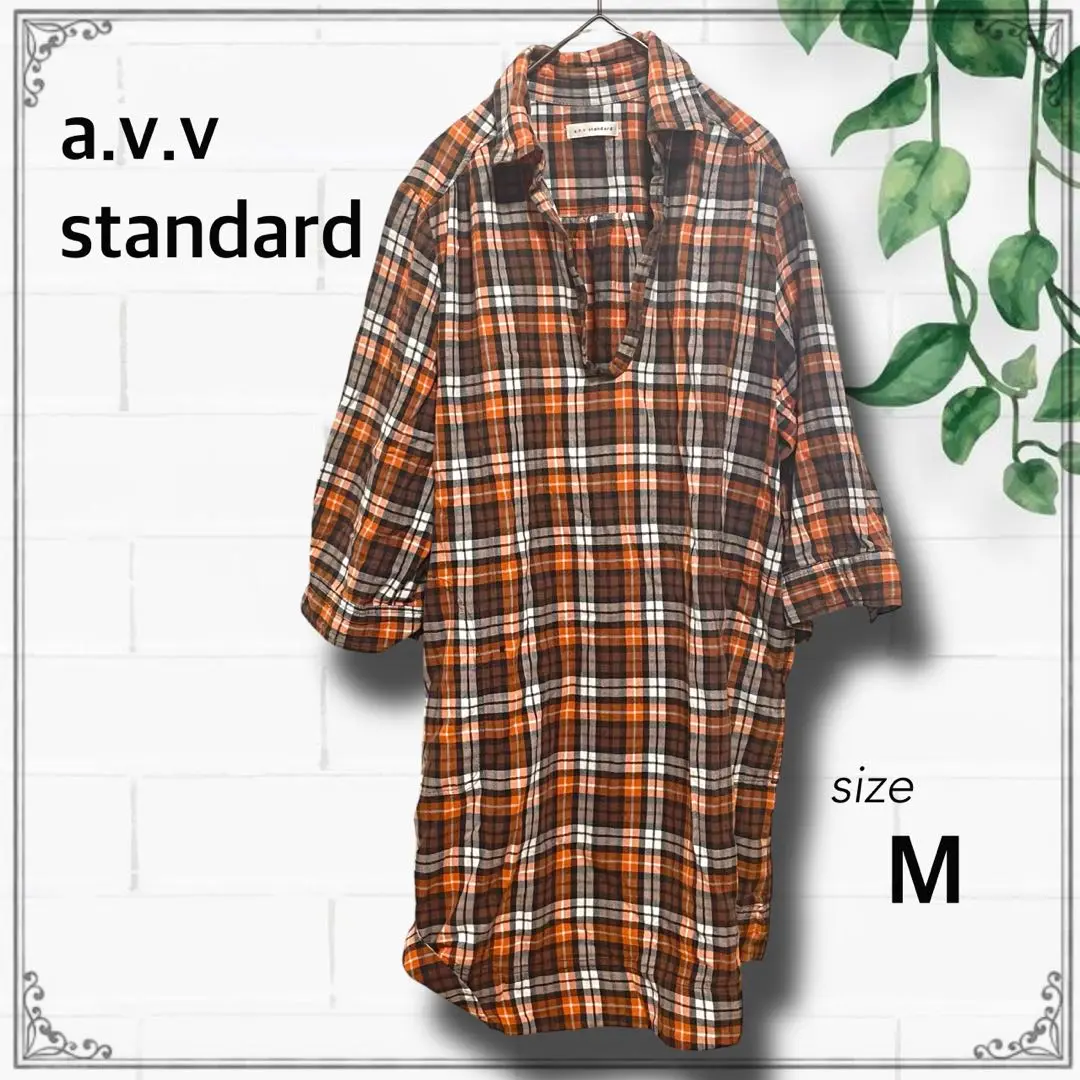 Thumbnail of a.v.v standard Checkered 3/4 Sleeve Tunic M Dress Cardigan