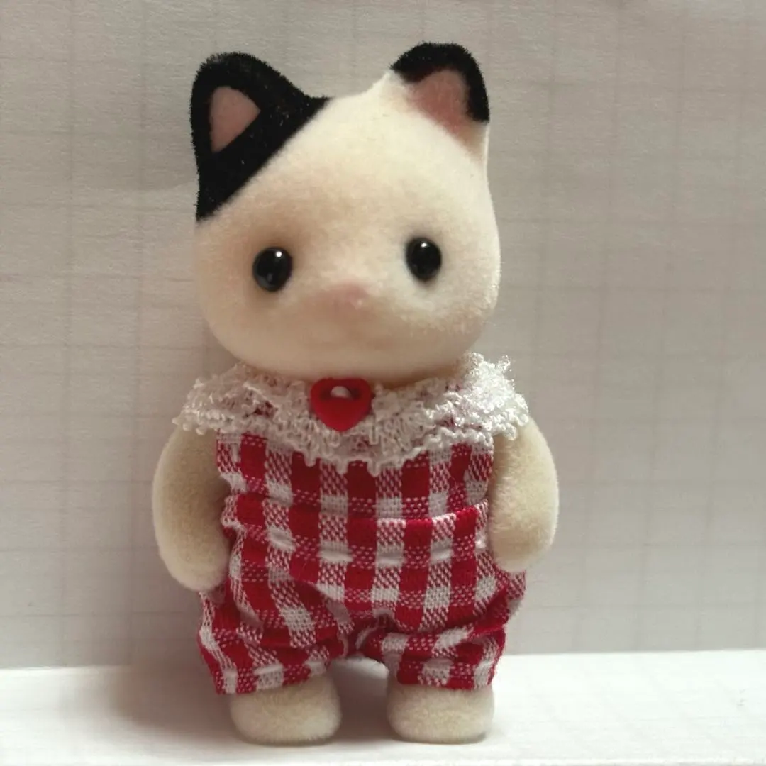 Thumbnail of Sylvanian Families Baby Rompers, Lace Type, Checkered, Red
