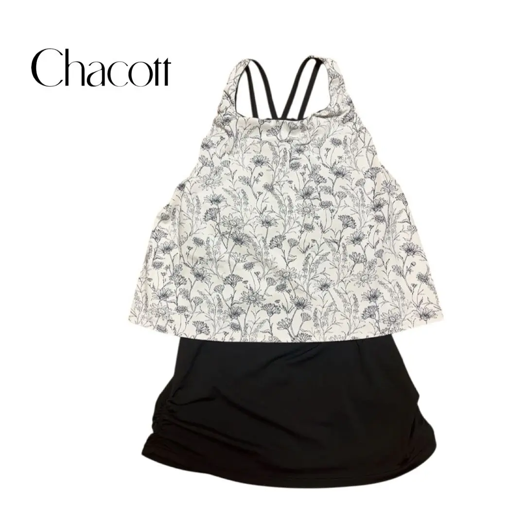 Chaccot チャコット　ヨガウェア　タンクトップ　白　黒　グレー　花柄　S 4009656617eu_14.jpg