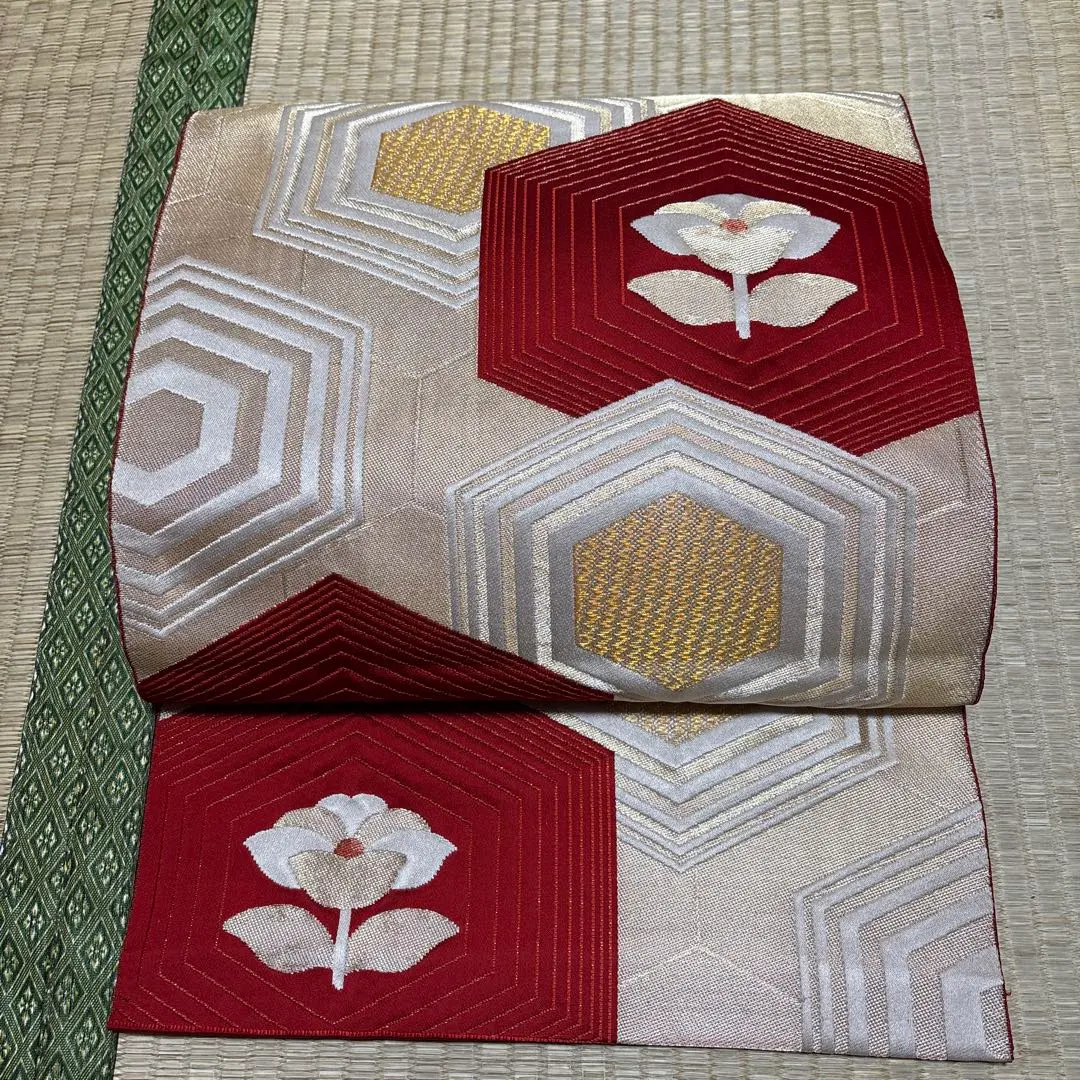 Thumbnail of Nagoya obi, single-sided construction, six-panel design, 0402