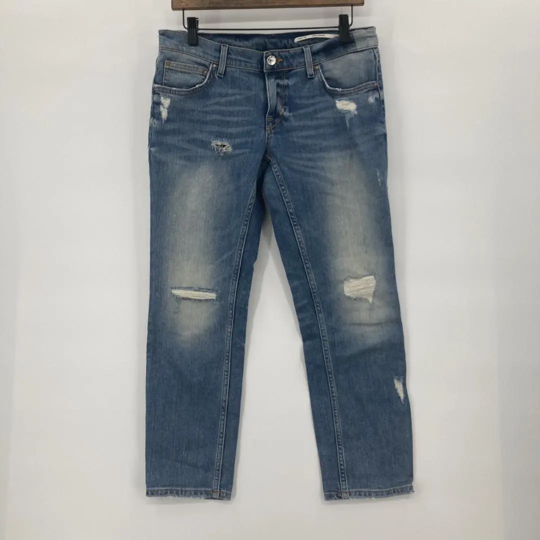 Thumbnail of ZARA WOMAN Slim Fit Damaged Denim