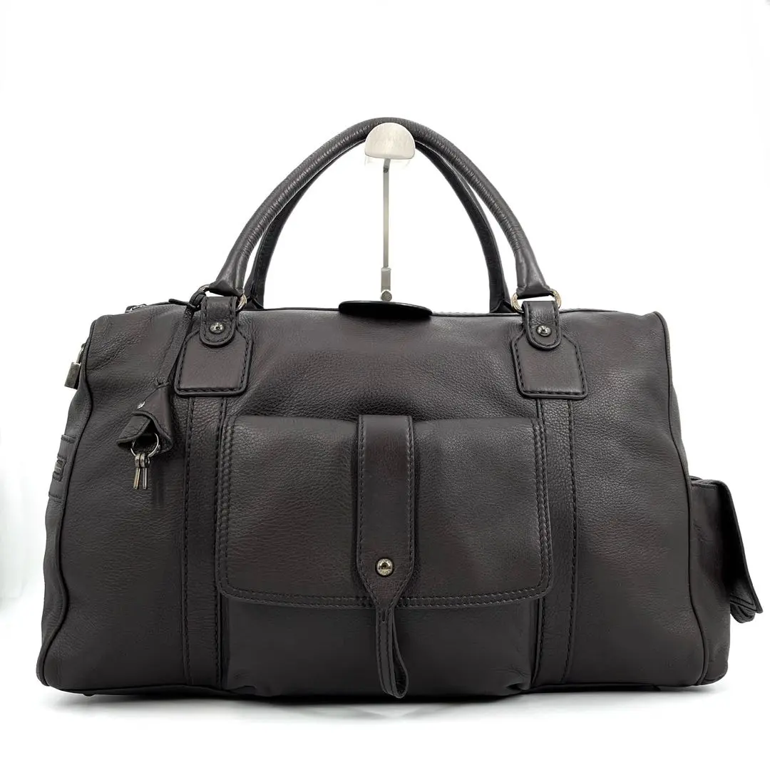 美品】トッズ TODS ボストンバッグ 大型 キャンバス パイソン