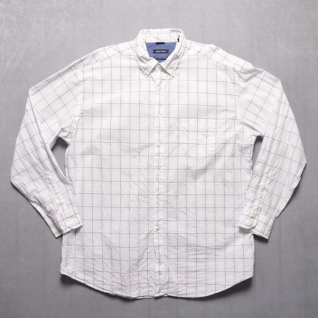 Thumbnail of NAUTICA 3012 Tattersall Check Broadcloth Shirt XXL White