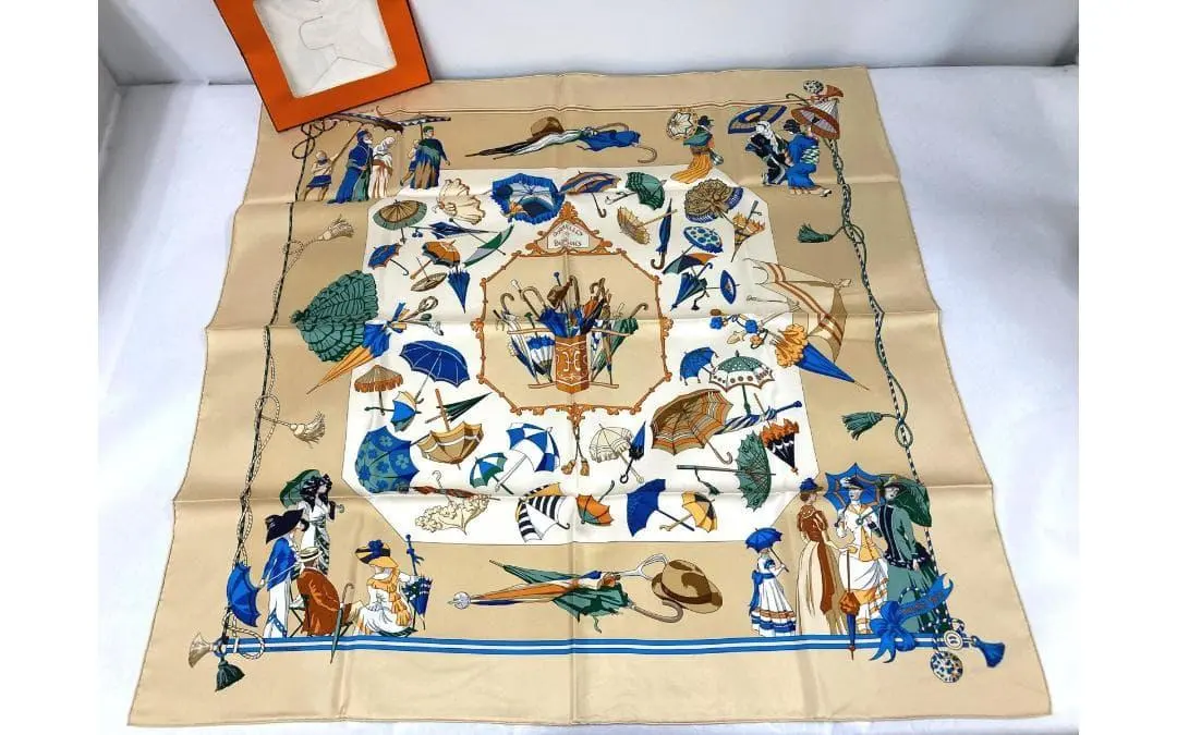 HERMES 絲巾 Carre 90 / 陽傘與雨傘 約90cm x 90cm 的縮圖